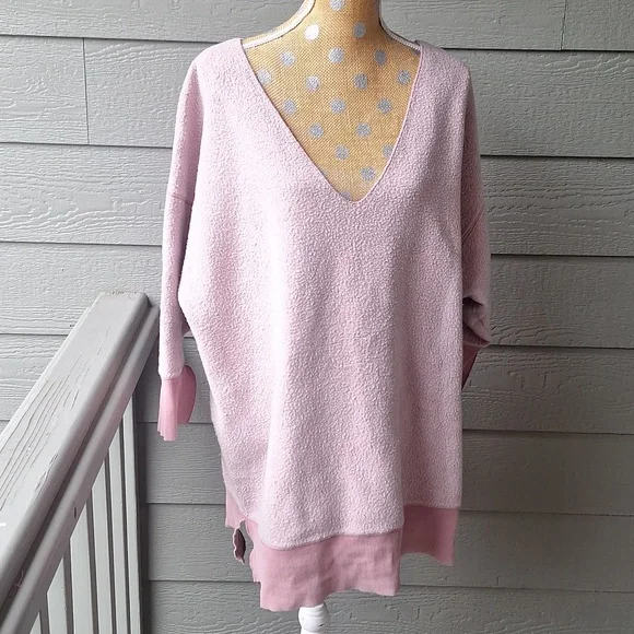 Free People Intimately oversized inside out tunic sweatshirt size Small - Picture 1 of 10